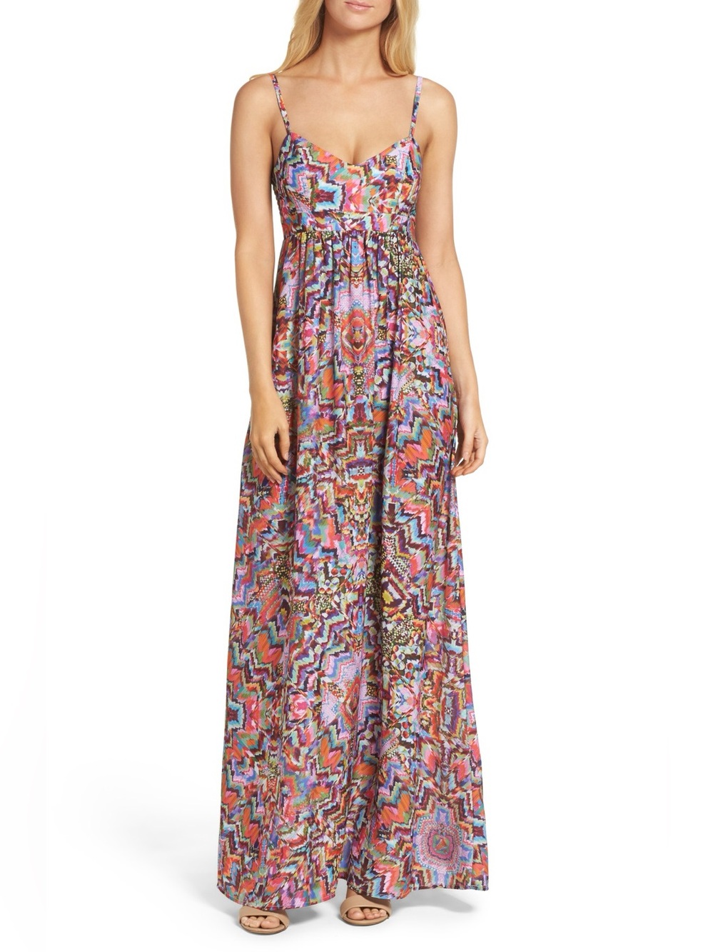 Felicity & Coco Multicolor Geometric Print Maxi Dress